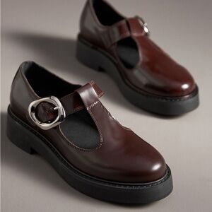 Anthropologie Maeve T-strap Mary Jane Loafers sz 40/9.5